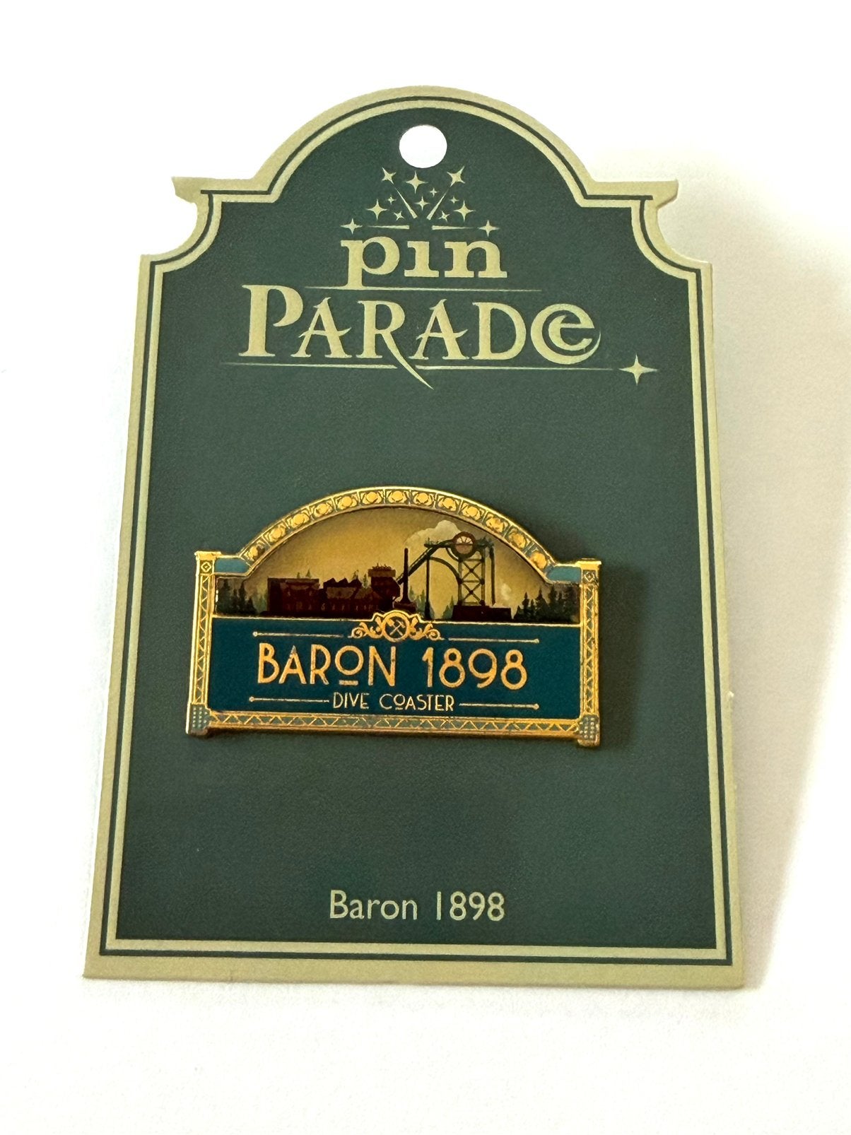 Efteling pin baron 1898 uit 2015 epp 352 roller coaster, Ophalen of Verzenden, Zo goed als nieuw, Button of Speldje
