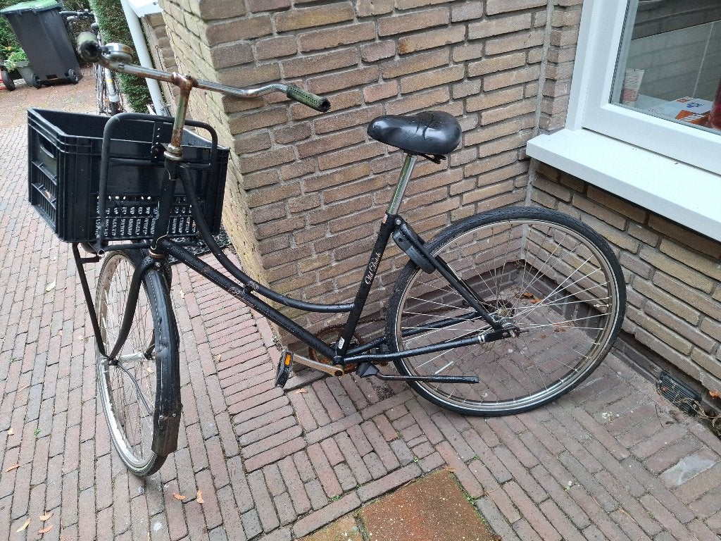 Batavus fiets zwart, Old Dutch met kratje, 55 tot 59 cm, Ophalen, Gebruikt, Batavus