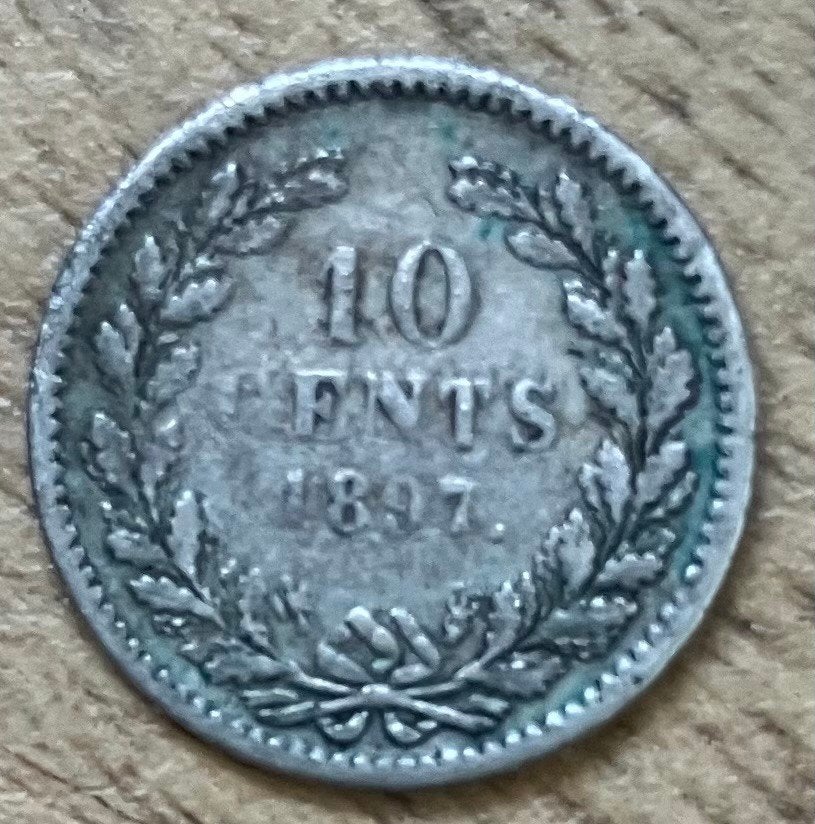 10 cent 1897 Wilhelmina, Ophalen, Zilver, 10 cent, Koningin Wilhelmina
