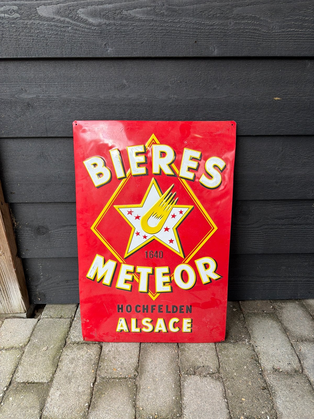 Vintage Bières Meteor Emaille Wandbord - Café/Mancave Decora, Ophalen