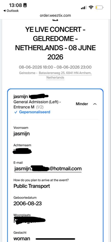KANYEWEST 2 tickets staanplaats 8 juni, Tickets en Kaartjes, Twee personen, Juni