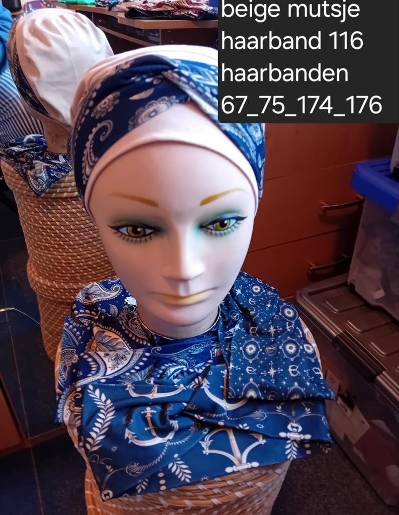 Chemo mutsje met haarband, Ophalen of Verzenden, Nieuw, Maat 46/48 (XL) of groter, Muts