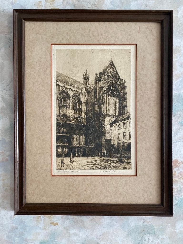Ets  ,  Domkerk  Utrecht, Ophalen of Verzenden, Ets, 1900 - 1949