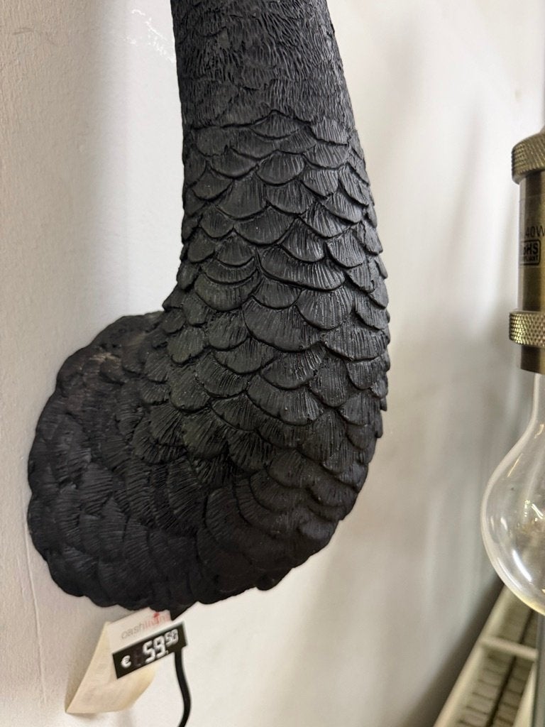 Wandlamp Struisvogel matzwart | nieuwstaat | 280315, Huis en Inrichting, Kunststof, Gebruikt, Zwart, Met schakelaar
