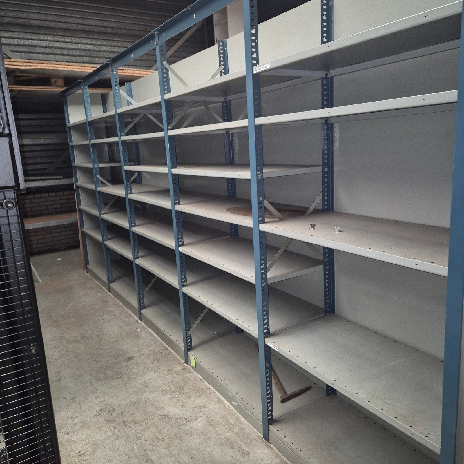 51 strekkende meter magazijn legbord stellingen, Ophalen, Onbekend, Niet van toepassing, Niet van toepassing