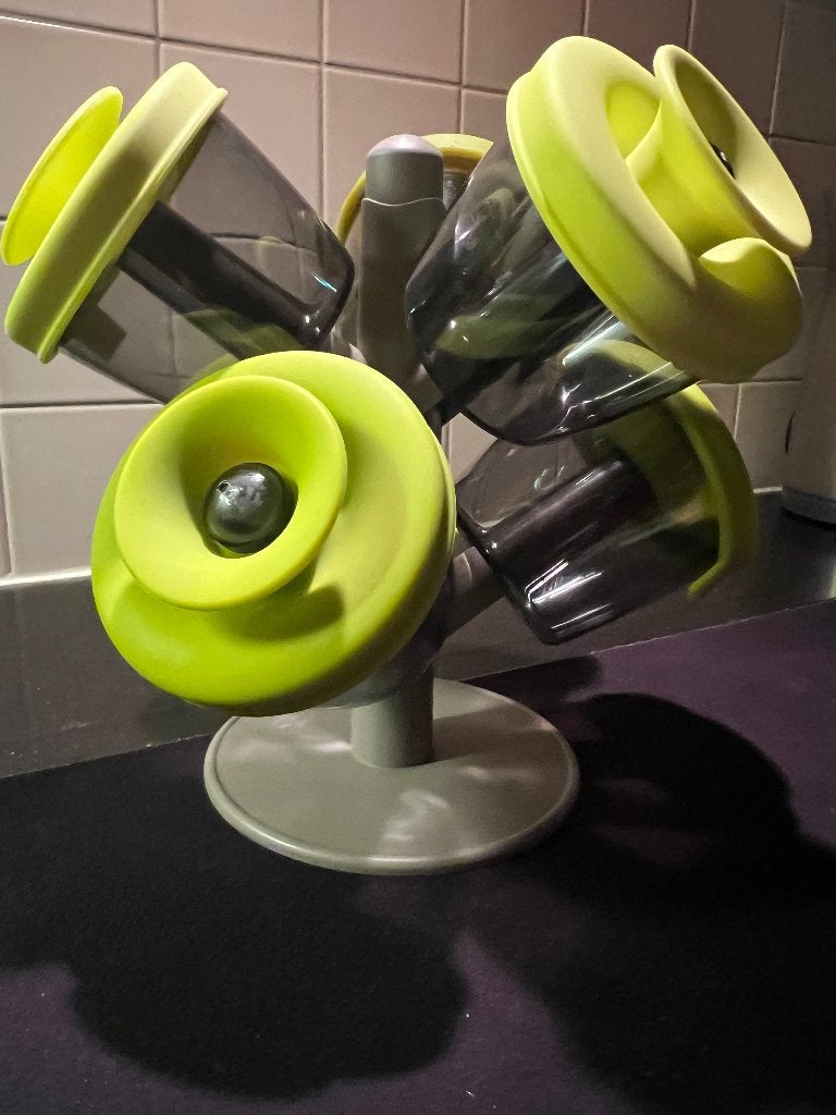 vacuvin kruiden boom  met 6 potjes goed afsluitbaar als NW, Kunststof, Ophalen of Verzenden, Zo goed als nieuw, Voorraadpot