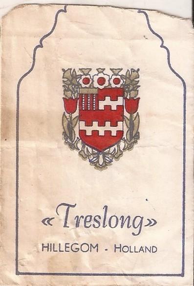 Hillegom suikerzakje 50/60er jaren  ««Treslong»», Verzamelen, Suikerzakjes, Ophalen of Verzenden, Nederland