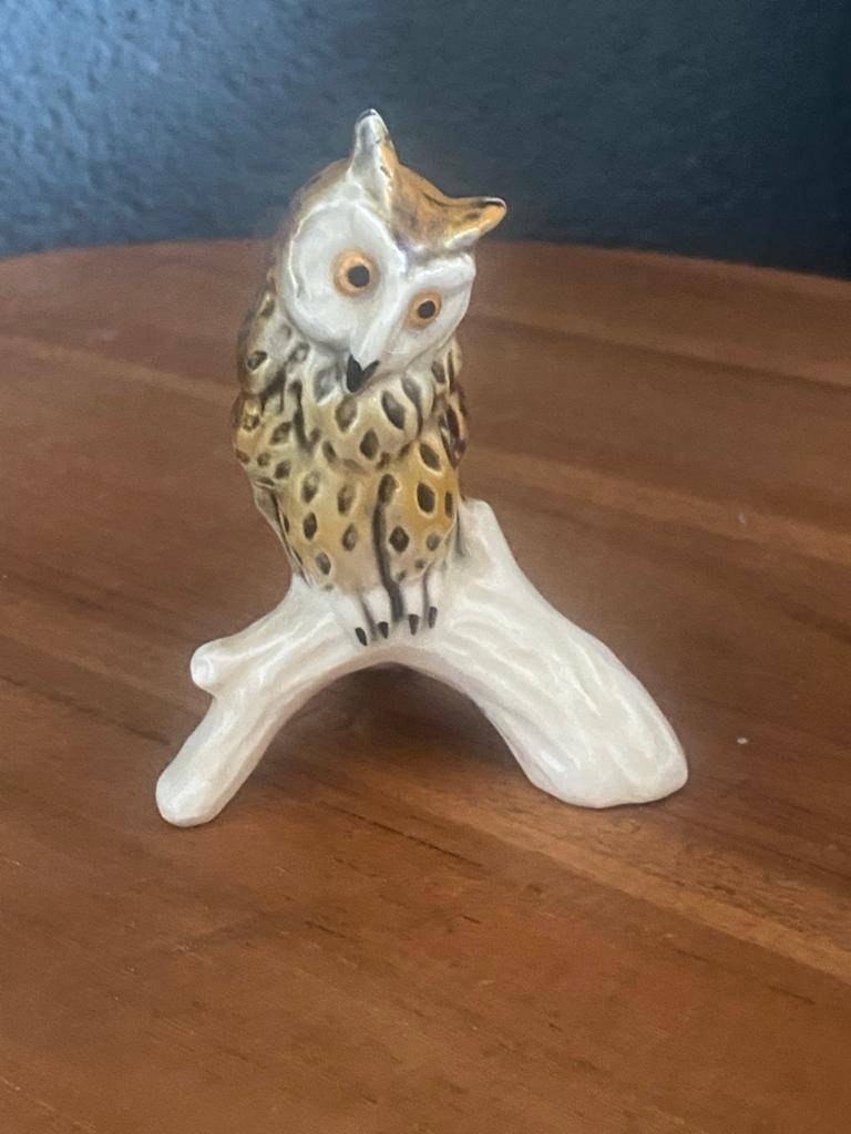 Vintage Goebel Uil op Tak - Klein Porseleinen Beeldje, Ophalen