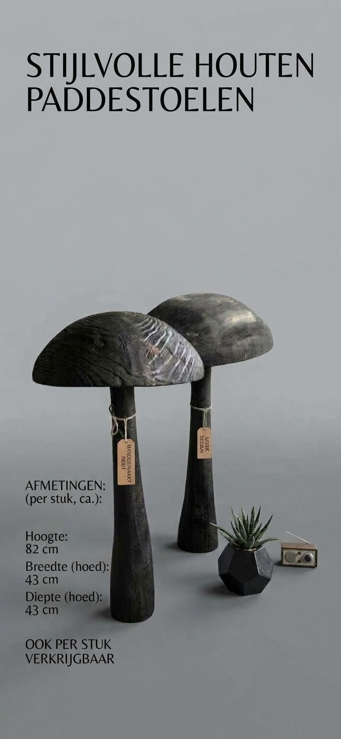 Unieke houten paddestoelen – Hét statement piece voor jouw, Ophalen, Nieuw