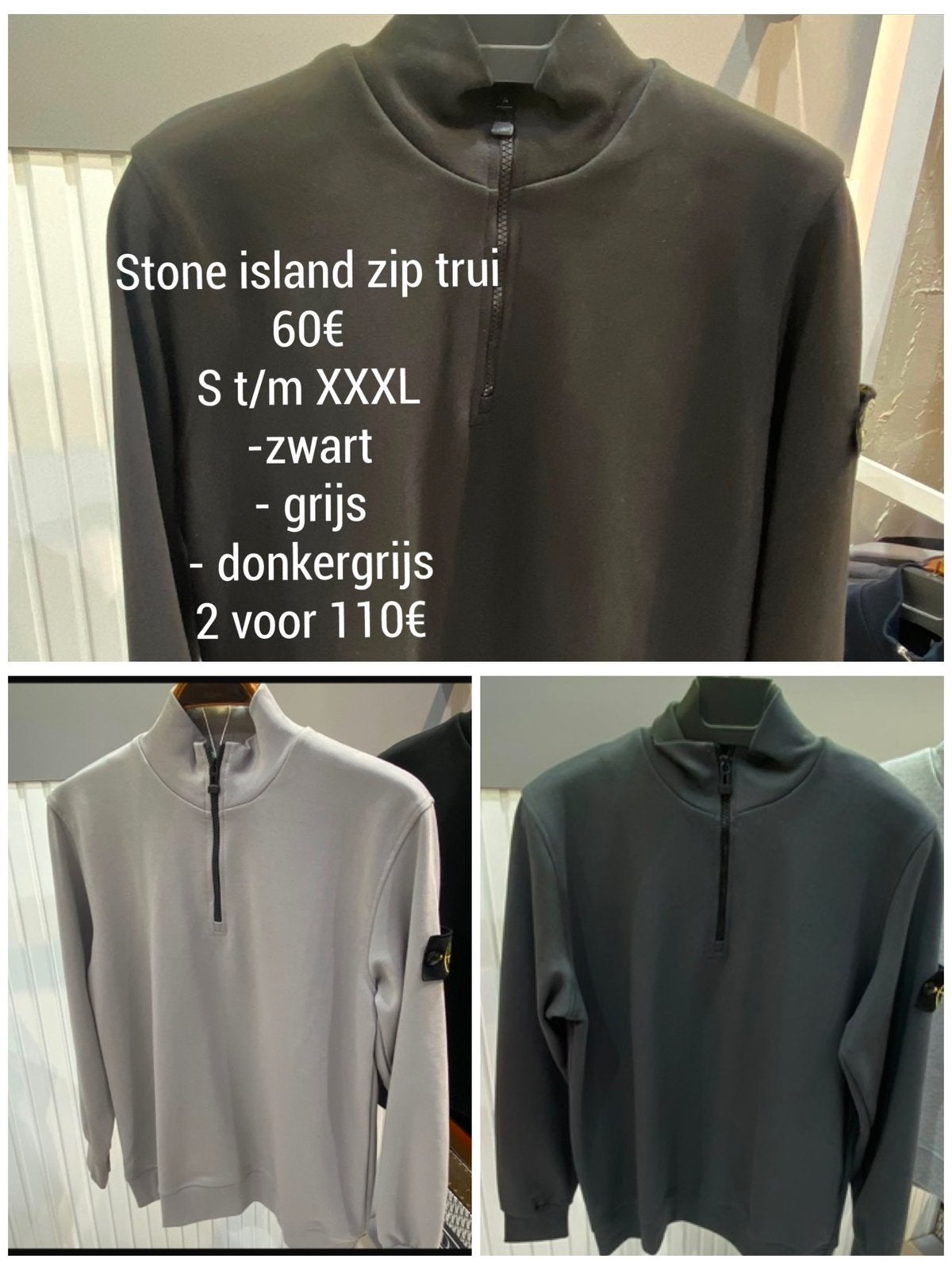 Stone island zip trui, Verzenden, Nieuw, Grijs