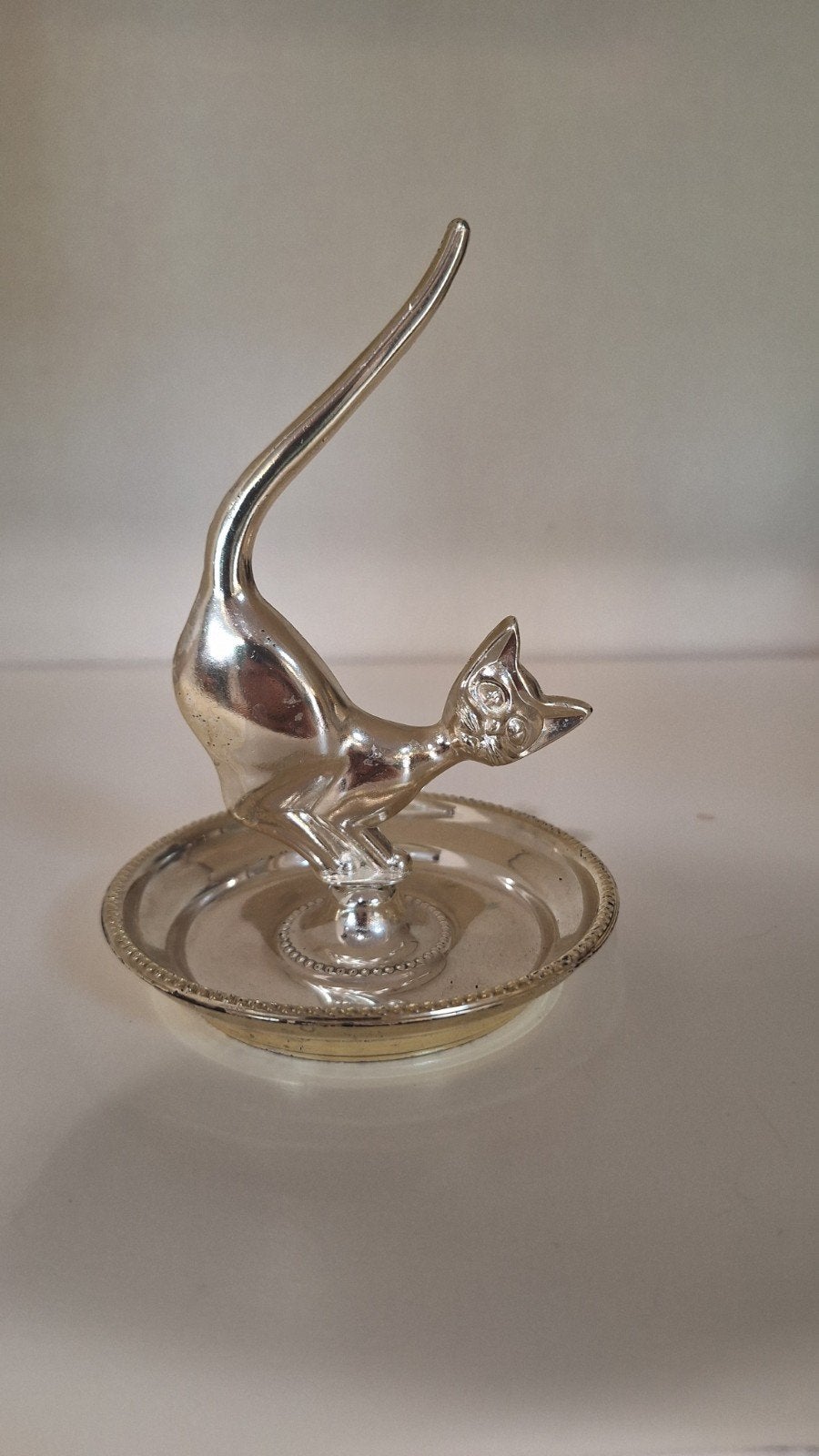 Vintage verzilverde ringenhouder, Ophalen of Verzenden