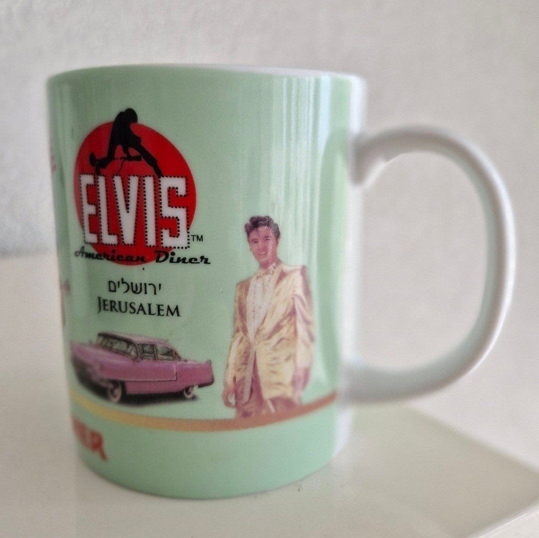 Beker met Elvis opdrukken, Ophalen of Verzenden, Zo goed als nieuw, Overige stijlen, Kop(pen) en/of Schotel(s)