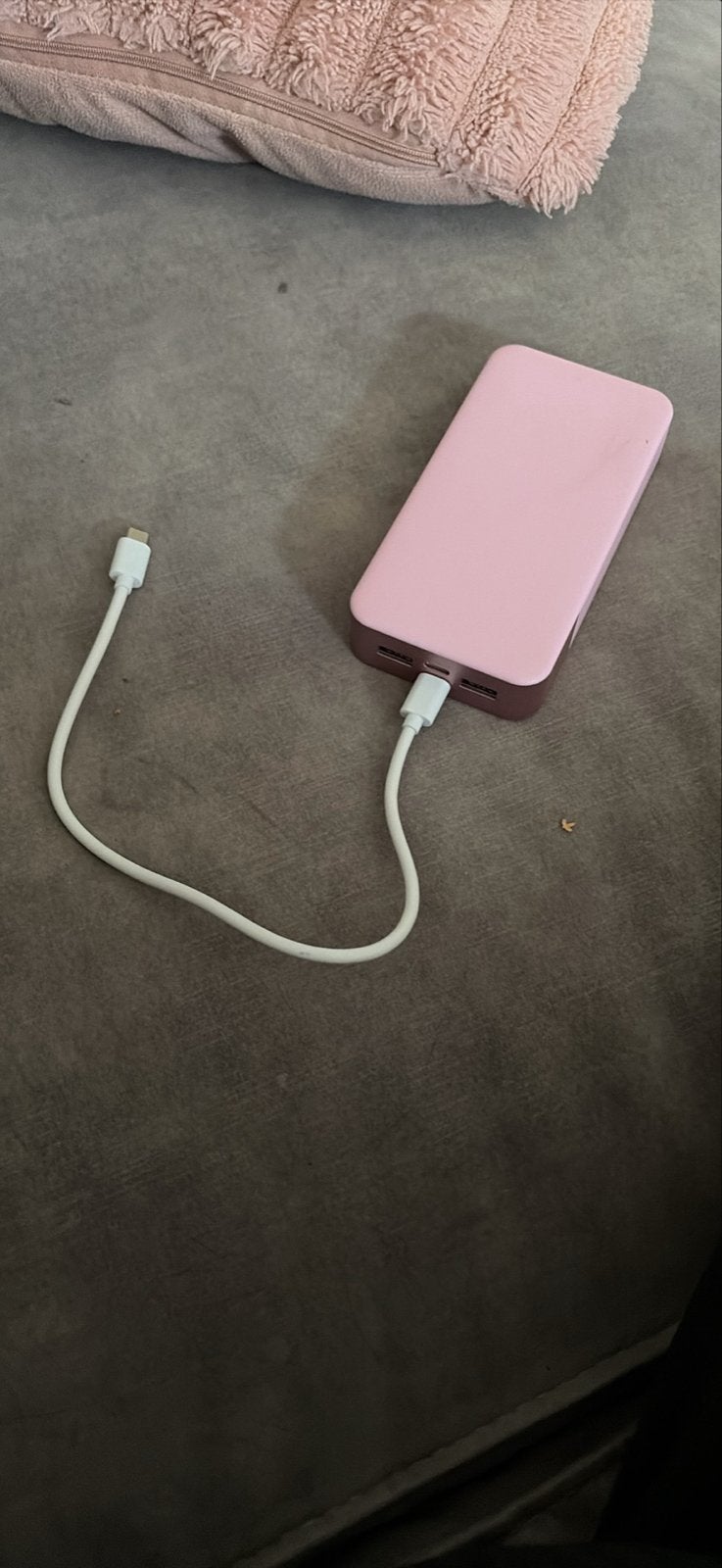 Roze Powerbank met USB-C kabel 20000mAh 65 w, Ophalen of Verzenden, Zo goed als nieuw