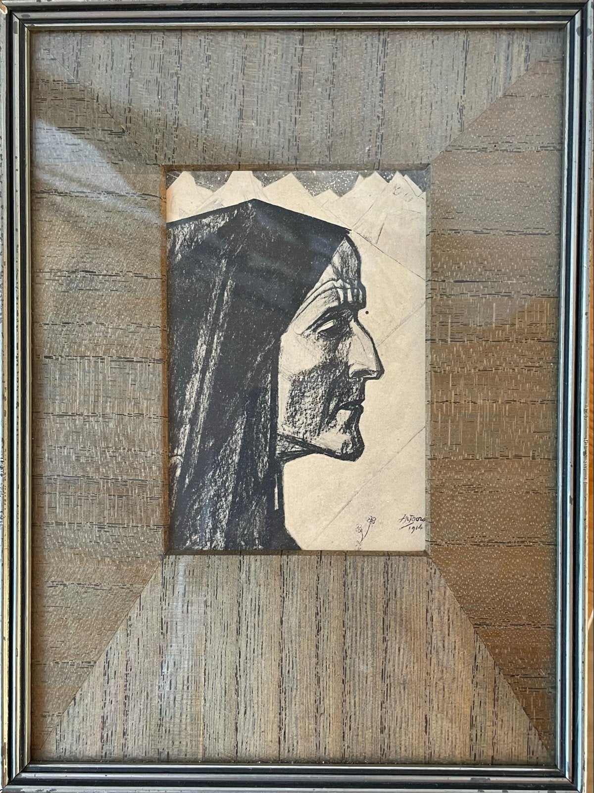 Lithografie Jan Toorop - Profiel van een Vrouw (1914), Gesigneerd, Ophalen of Verzenden, Portret en Figuren, Lithografie