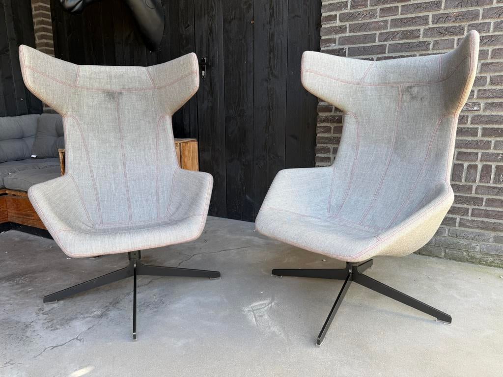 2x Moroso take a line for a walk fauteuil, Ophalen, Zo goed als nieuw, Metaal, Twee