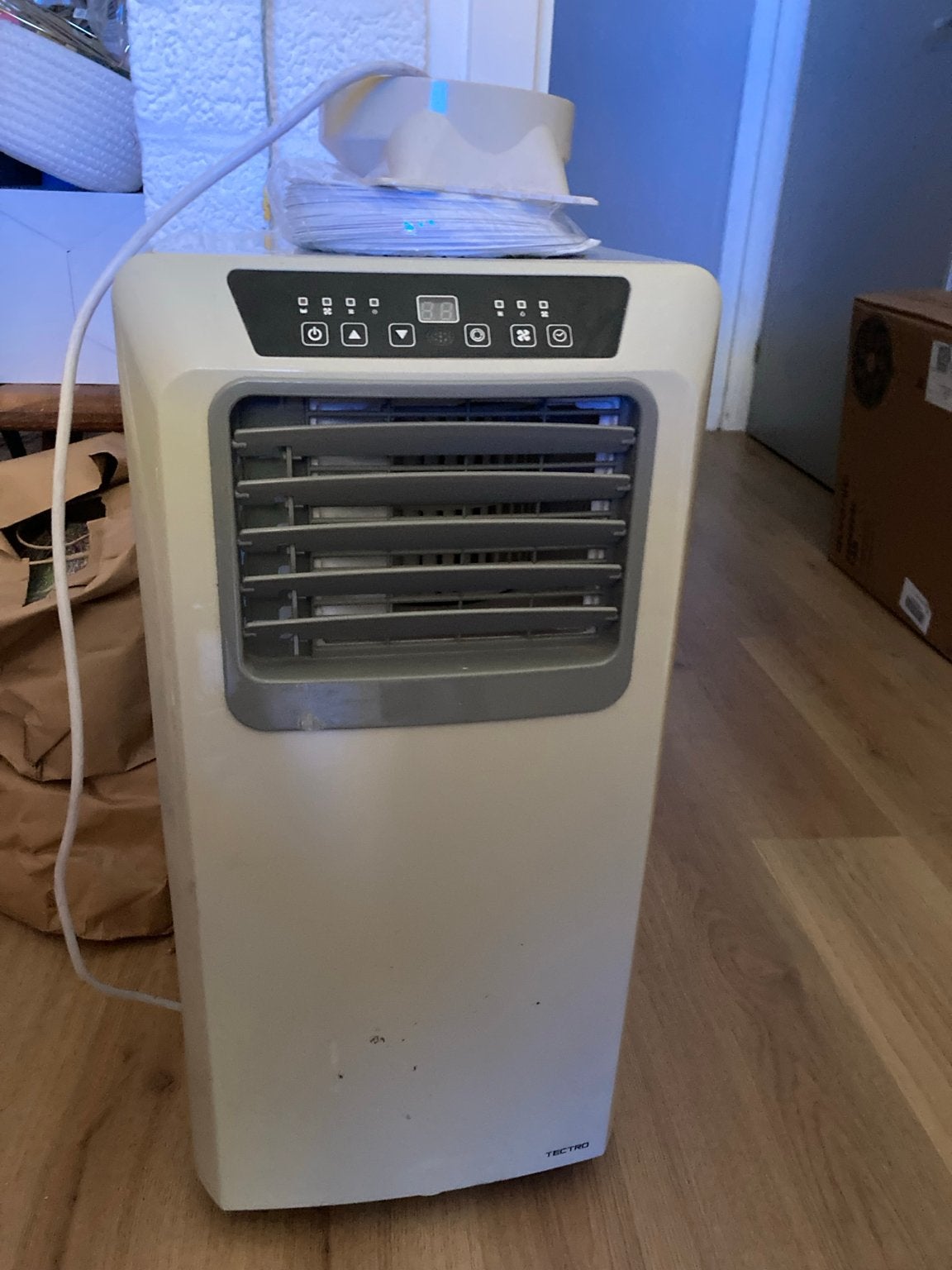 Mobiele airco inclusief afvoerslang, Witgoed en Apparatuur, Ophalen, Gebruikt, Minder dan 60 m³, 3 snelheden of meer
