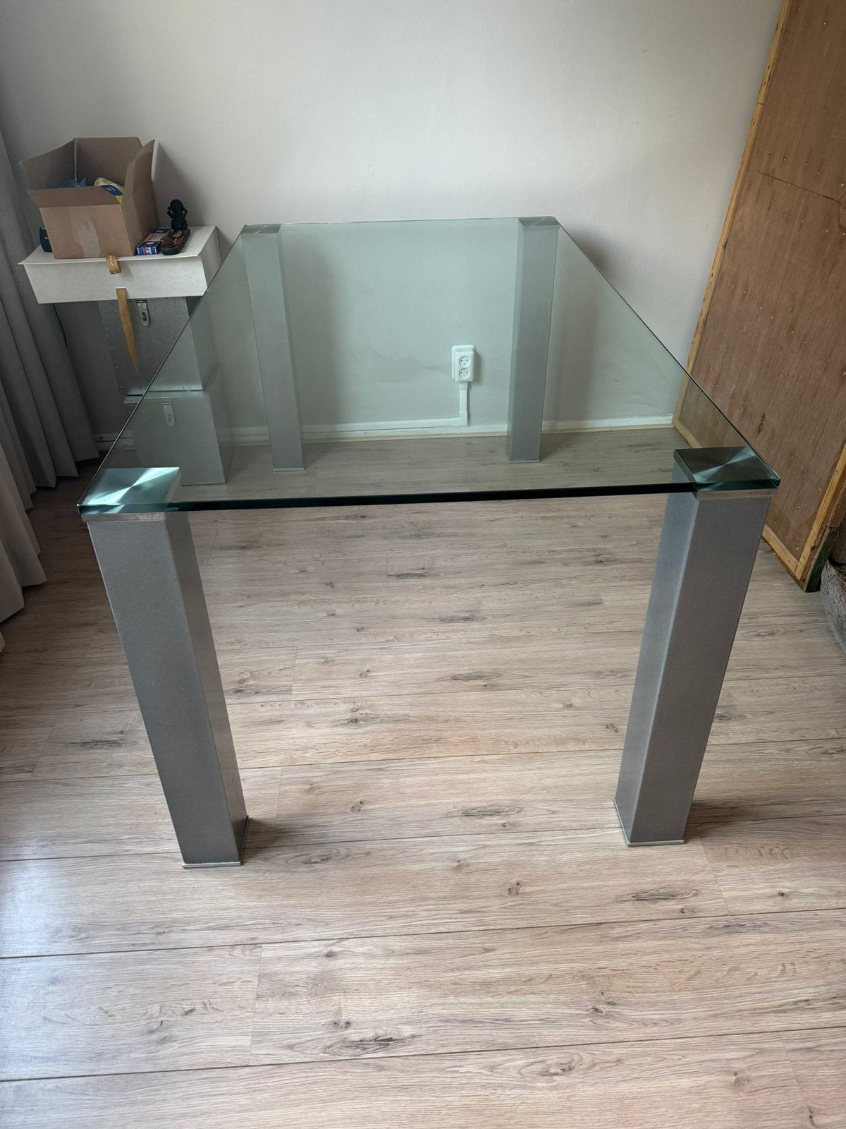 Glazen eetkamertafel 160x90cm, Ophalen, Gebruikt, 50 tot 100 cm, Glas
