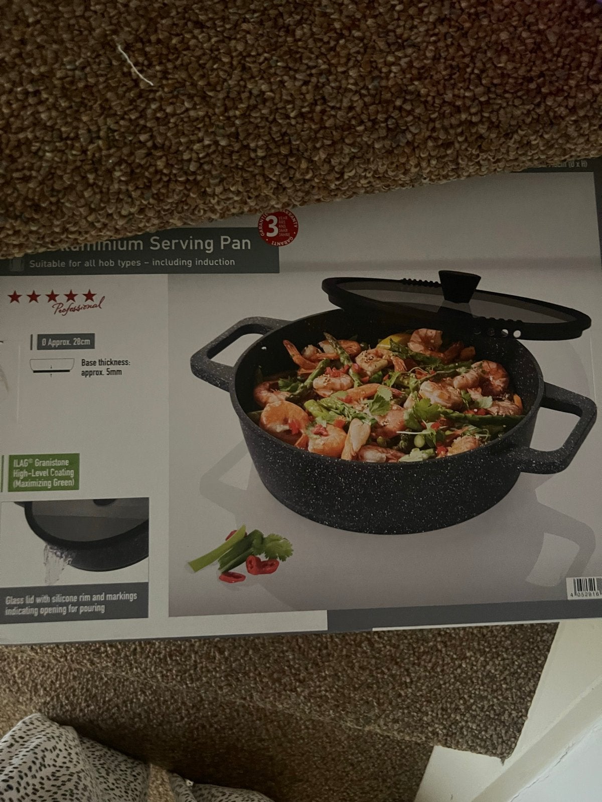 Livorno Professional Aluminium Serveerpan 28cm - Inductie, Huis en Inrichting, Keuken | Potten en Pannen, Overige typen, Ophalen of Verzenden