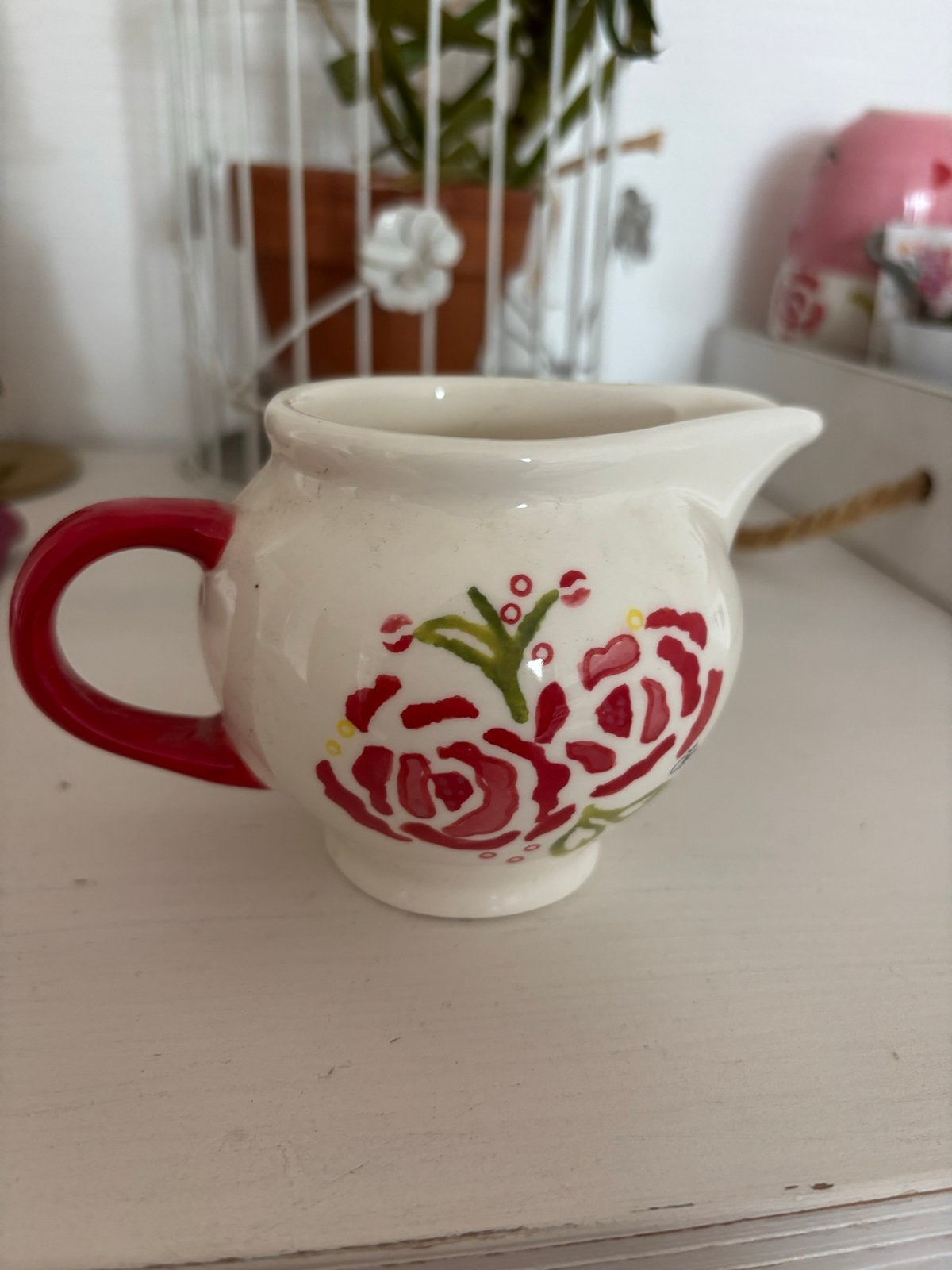Jet by Ter Steege Melkkannetje met rozen decoratie, Kan, Keramiek, Landelijk/Boerenbont, Ophalen of Verzenden