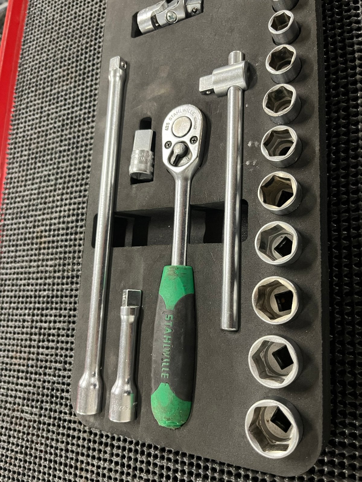 Stahlwille 3/8” doppenset met bitdoppen – compleet, Ophalen, Zo goed als nieuw