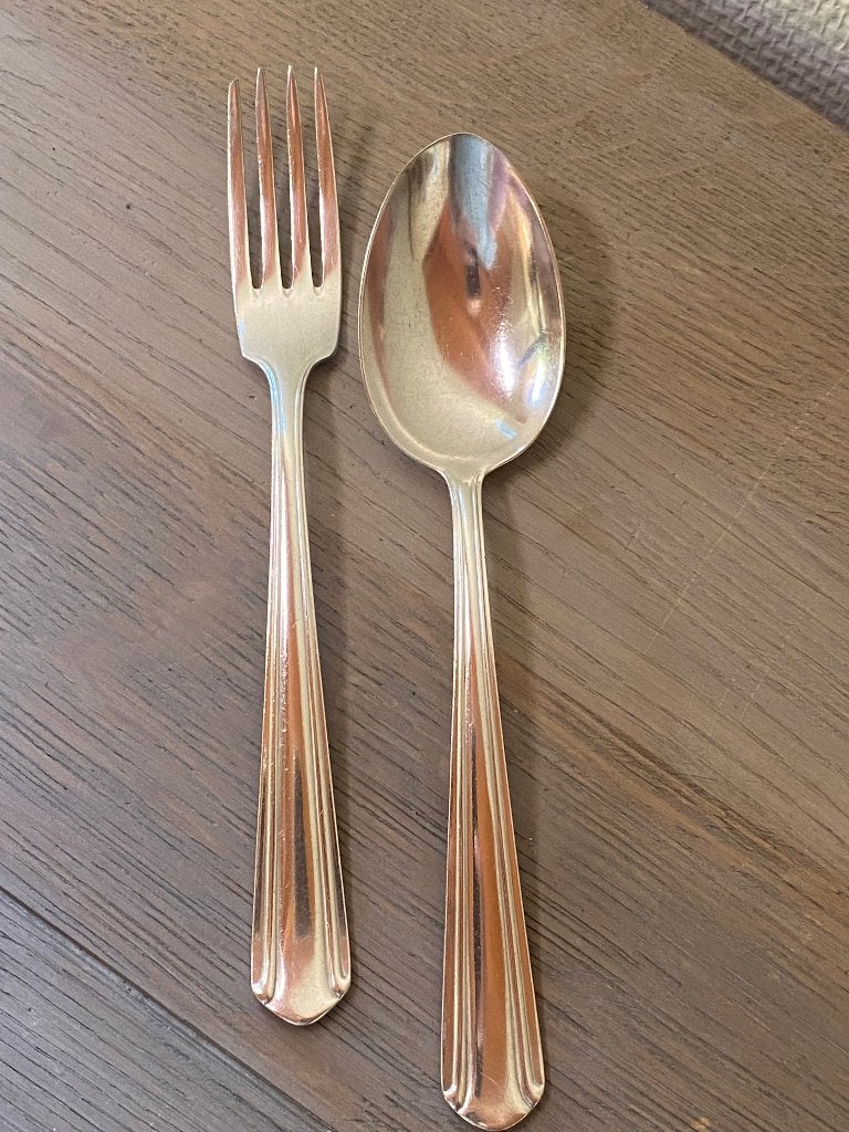 Antieke Wellner 90 Art Deco bestekset 2 delig 1925, Antiek en Kunst, Antiek | Bestek, Ophalen of Verzenden