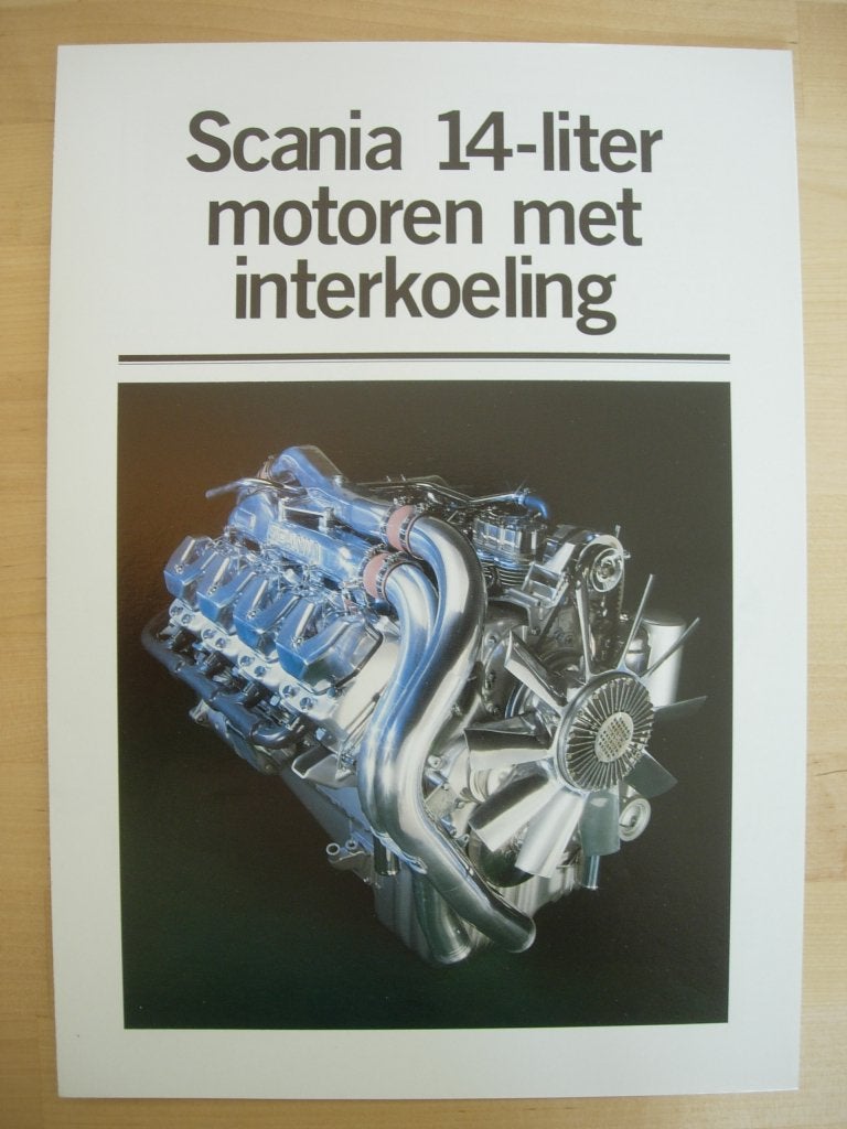 Scania 14 Liter V8 Motor Brochure 1987 – 142, Gelezen, Ophalen of Verzenden, Overige merken, Scania