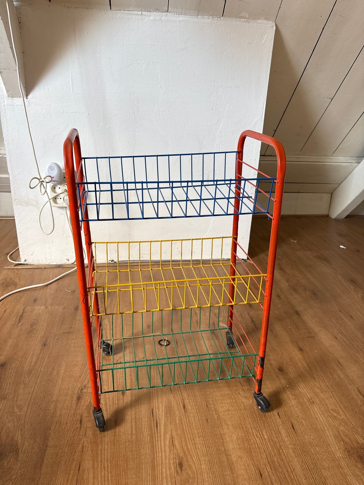 Vintage gekleurd keukenrek - trolley op wieltjes, Ophalen, Gebruikt