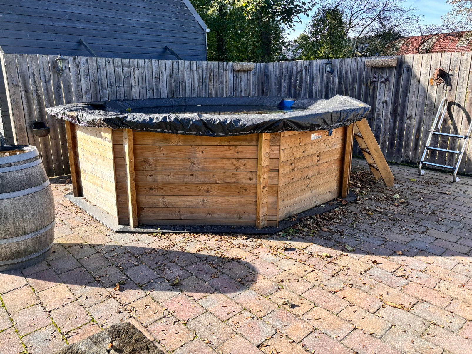 Achthoekig zwembad 4 x 4 meter als nieuw, Overige typen, Vierkant, 300 cm of meer, Zo goed als nieuw