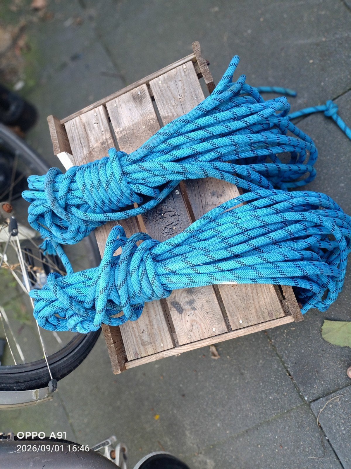Klimtouwen - 2 stuks, blauw, Sport en Fitness, Klimsport, Ophalen of Verzenden, Gebruikt, Klimsport-accessoire