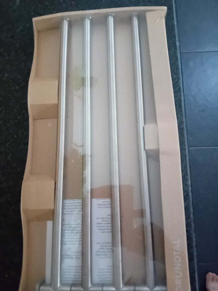 Grundtal handdoekrek en glazen planchet, Huis en Inrichting, Ophalen, Zo goed als nieuw, IKEA, Handdoekenrek