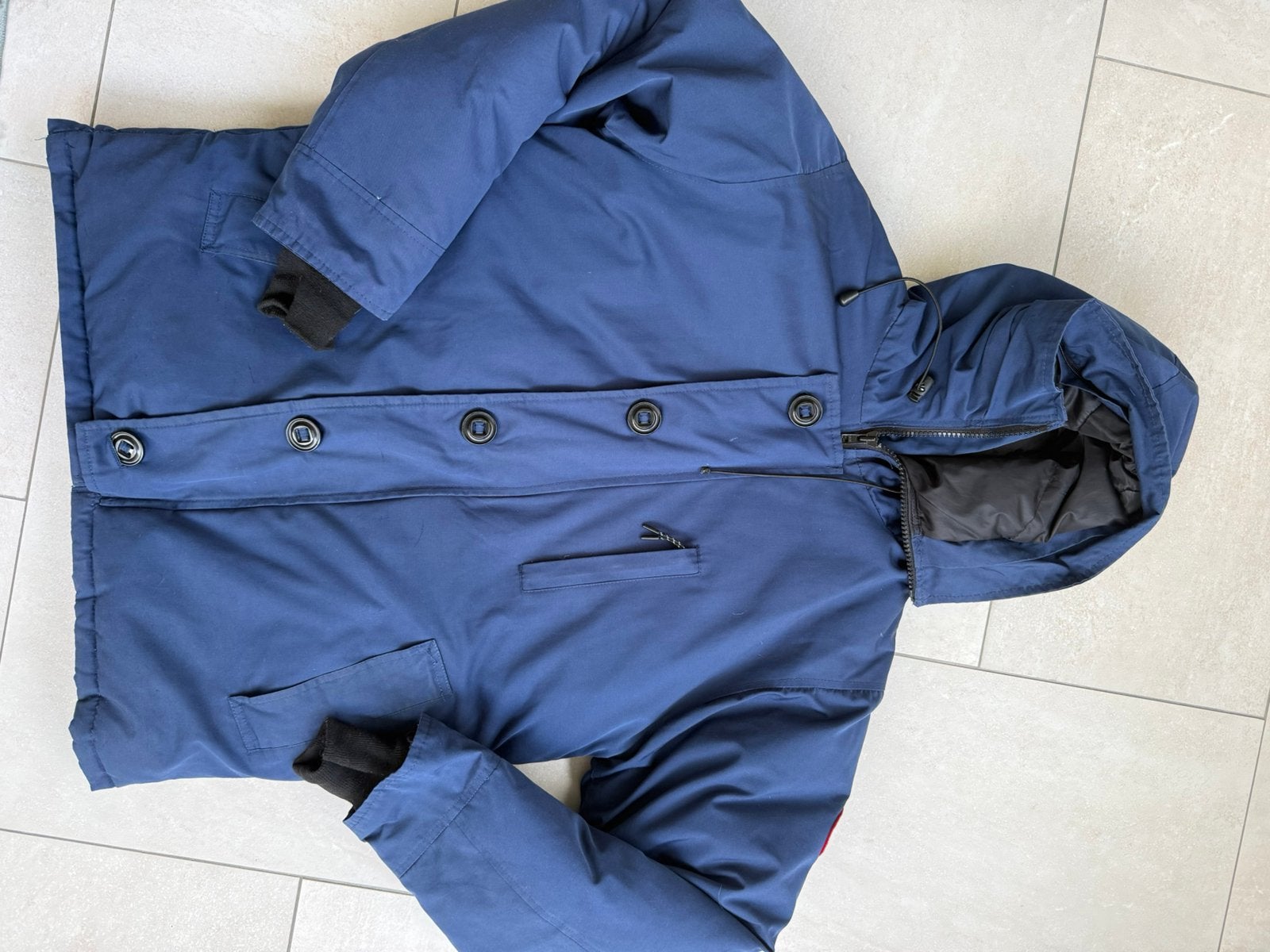 Canada Goose winterjas, Ophalen of Verzenden, Gedragen, Maat 46 (S) of kleiner, Blauw
