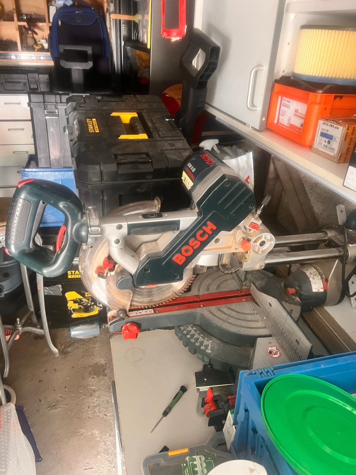 Bosch GCM 10 SD Afkortzaag - Professioneel en Krachtig, Ophalen of Verzenden, Gebruikt, Afkortzaag