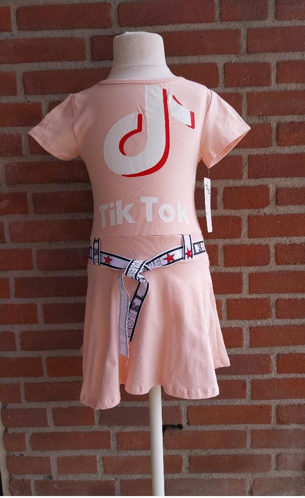 Jurk Fashion Tik Tok roze maat 98 NIEUW, SO, Meisje, Nieuw, Jurk of Rok