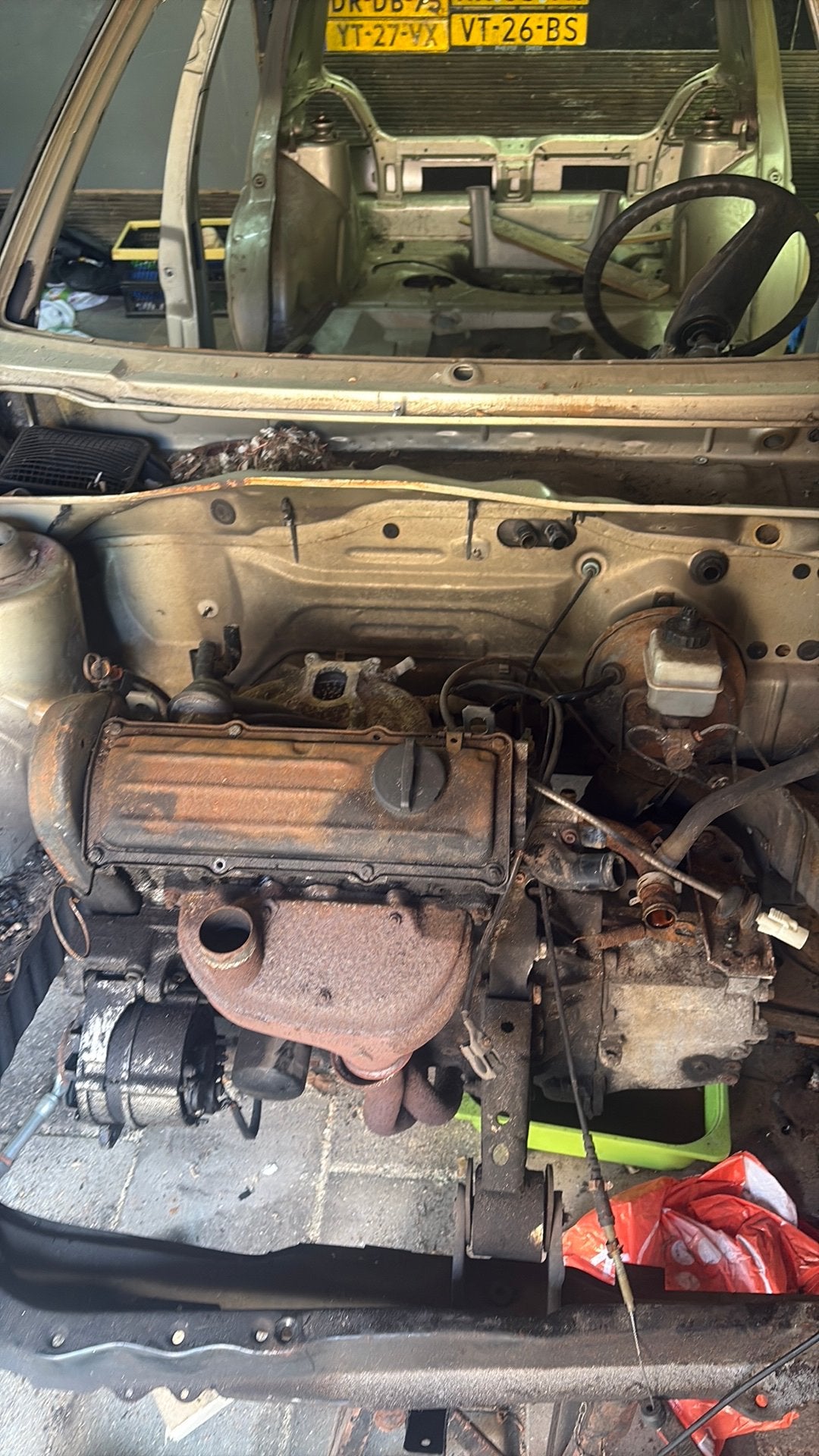 Golf 2 1.3 carburateur motor inclusief bak, Ophalen, Gebruikt, Volkswagen