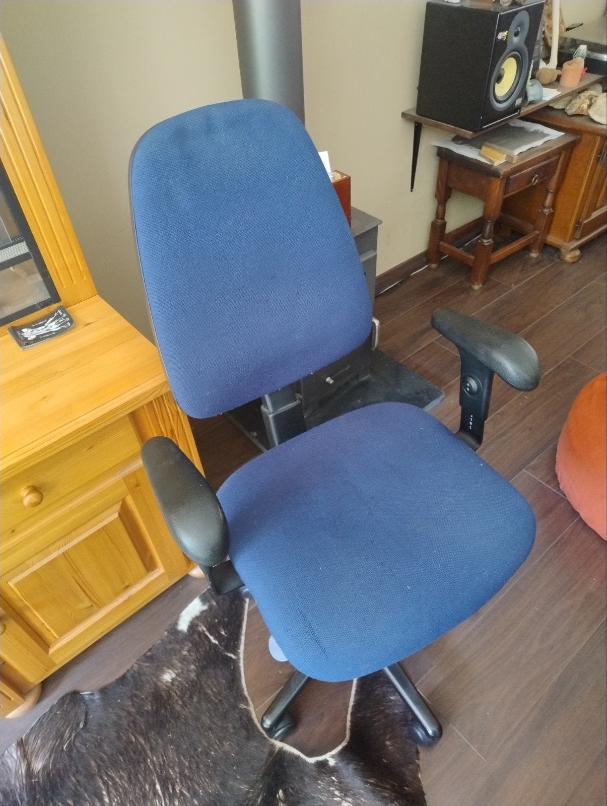Bureaustoel blauw, Ophalen, Gebruikt, Zwart