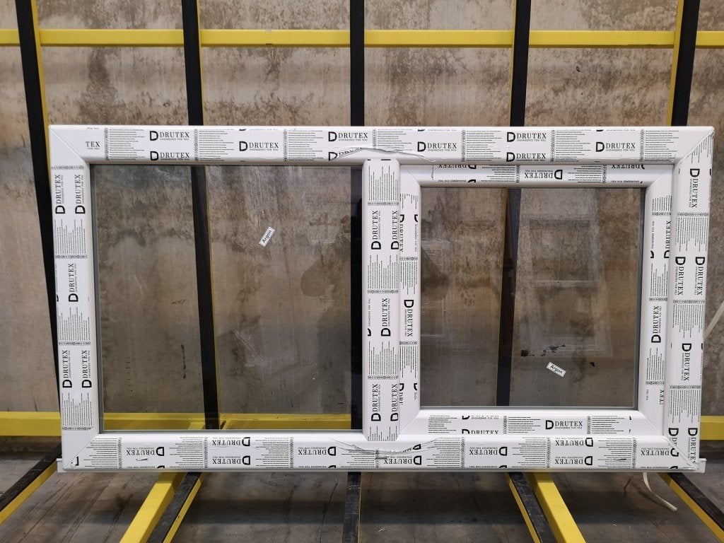 Kunststof Draaikiep vast intrekprofiel 150x80 wit RAL 9016, Kunststof, Raamkozijn, Niet ingevuld, Nieuw