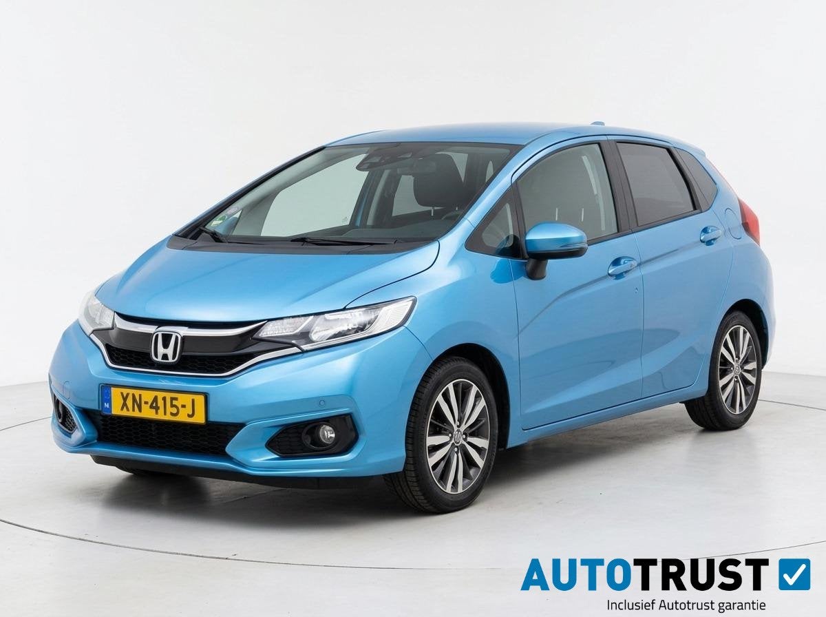 Honda Jazz 1.3 i-VTEC Elegance CAMERA CRUISE TREKHAAK, Auto's, Gebruikt, Euro 6, 4 cilinders, Blauw