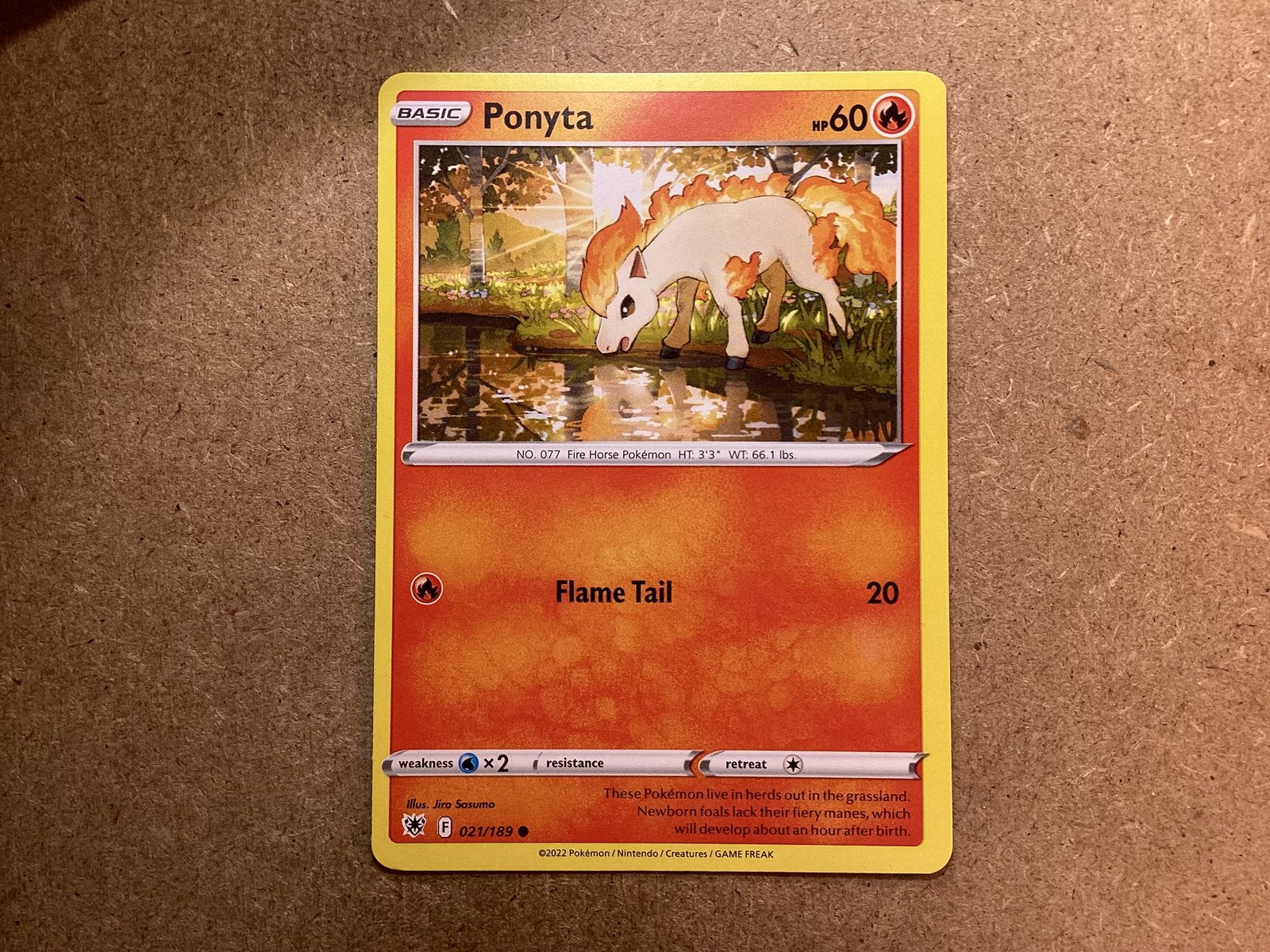 1x Ponyta [ASR 021/189] (Near Mint), Ophalen of Verzenden, Zo goed als nieuw, Losse kaart
