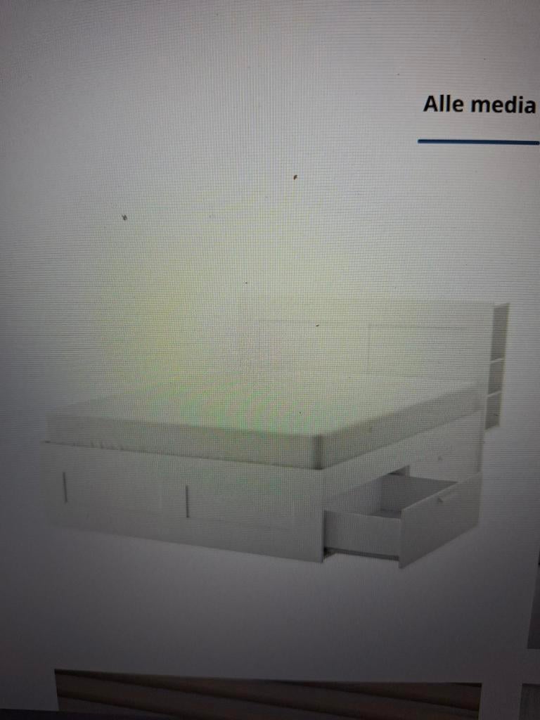 Ikea bed met lades, kasten in hoogte verstelbare lattenbodem, Wit, Tweepersoons, Ophalen of Verzenden, 200 cm