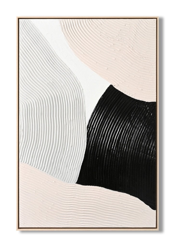 Abstract 3D Schilderij | Waves of Texture | 90x60 | Peinted, Ophalen of Verzenden