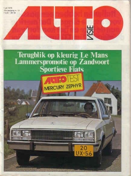 Autovisie 13 1978 : Mercury Zephyr - Fiat 127 Sport / 131, Ophalen of Verzenden, Gelezen, Algemeen