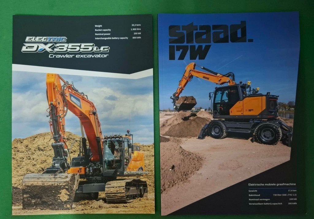 brochures Staad/ Electric  graafmachines, Boeken, Folder, Staad, Ophalen of Verzenden, Zo goed als nieuw