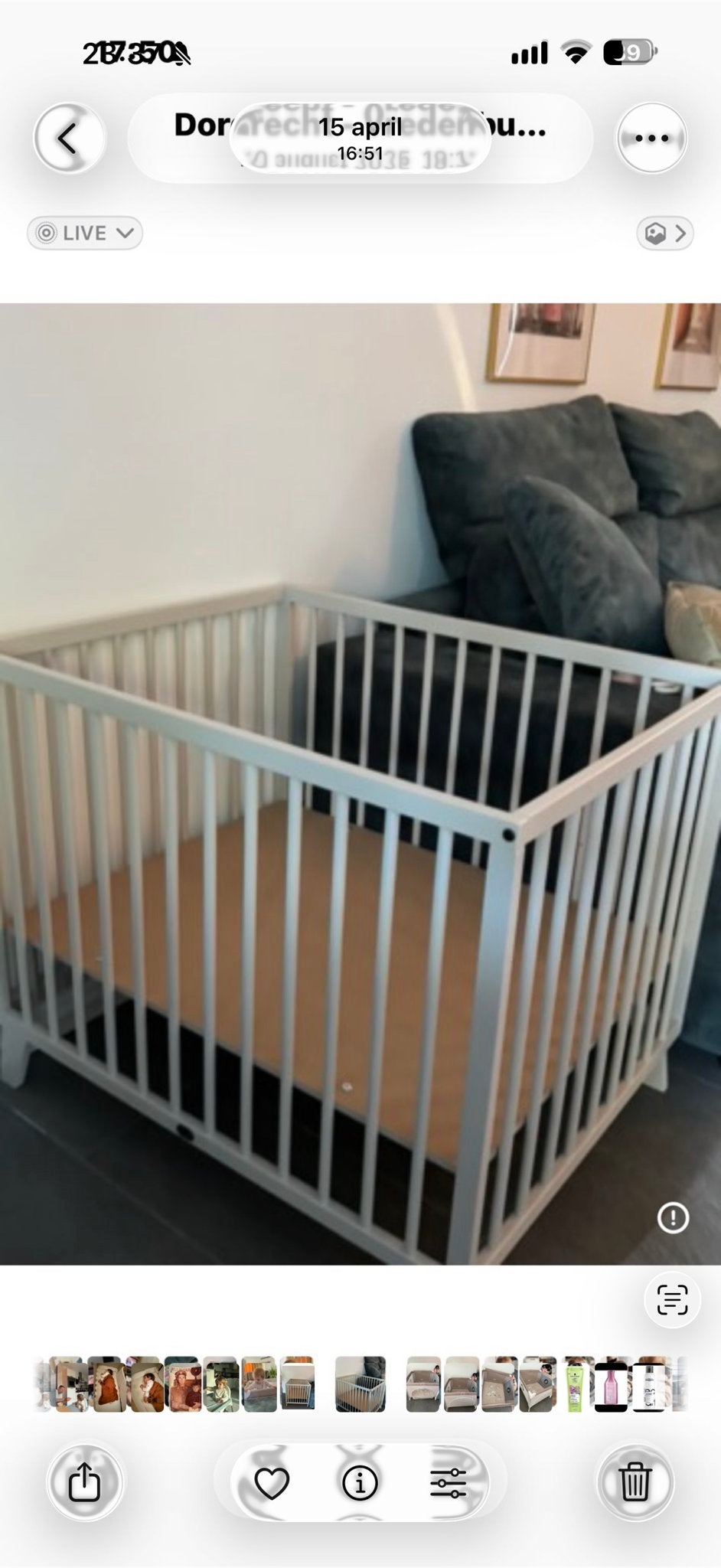 Houten box - 3 hoogtes verstelbaar - Beige/Zandkleur, Ophalen, Gebruikt, Rechthoekig, In hoogte verstelbaar