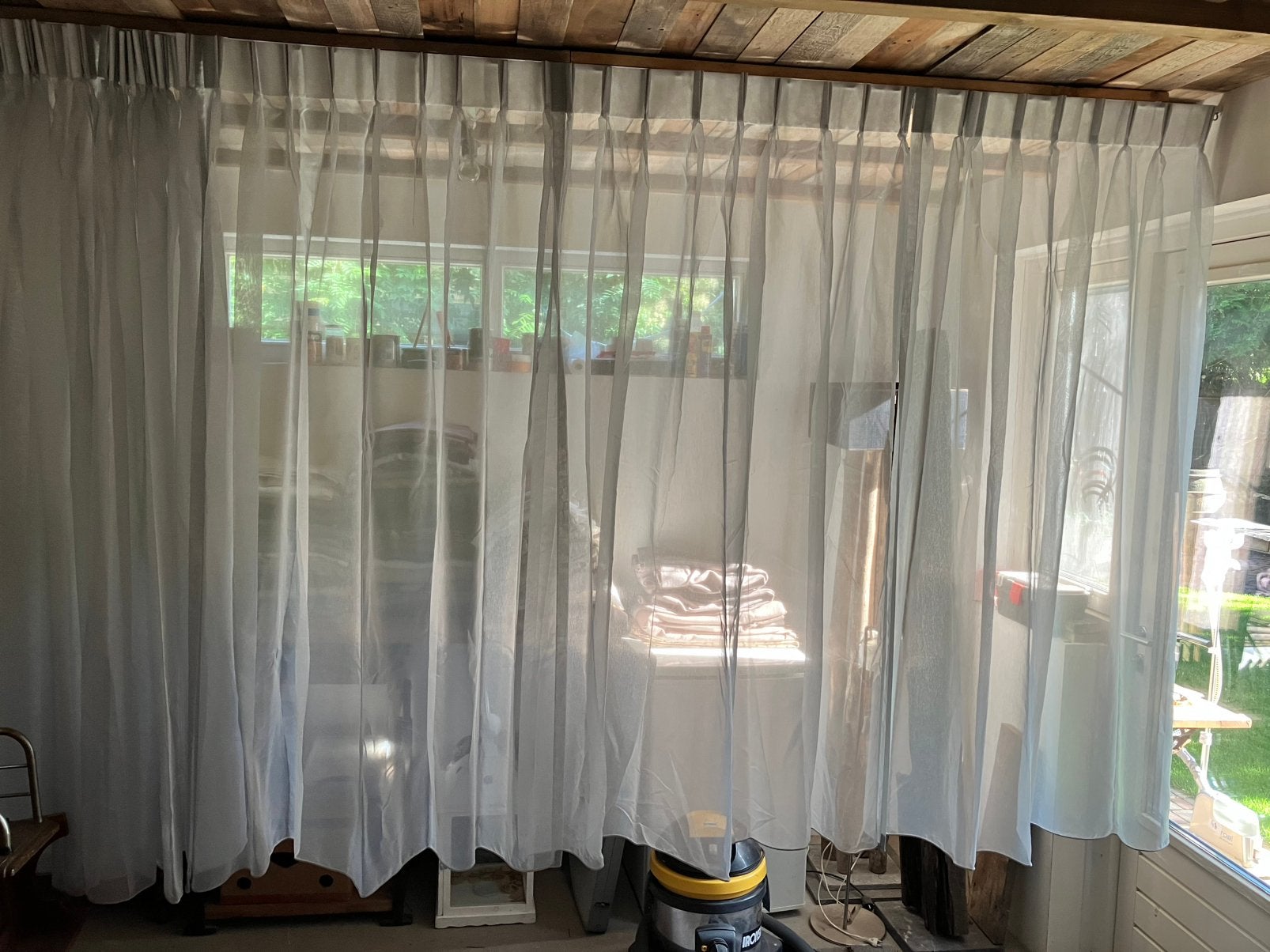 Inbetween voile gordijnen 8 stuks 80X180 cm loodveter ZGAN, Huis en Inrichting, Ophalen of Verzenden, Zo goed als nieuw, Grijs