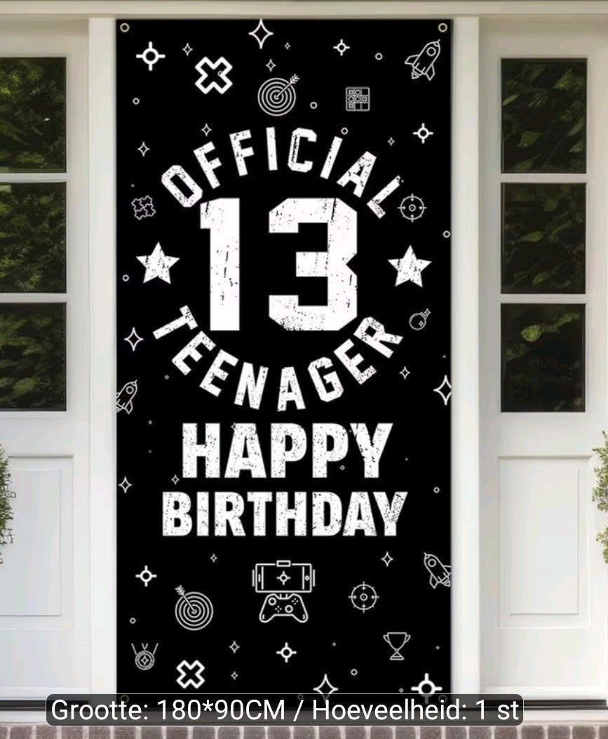 spandoek 13 jaar, Ophalen of Verzenden, Versiering, Verjaardag