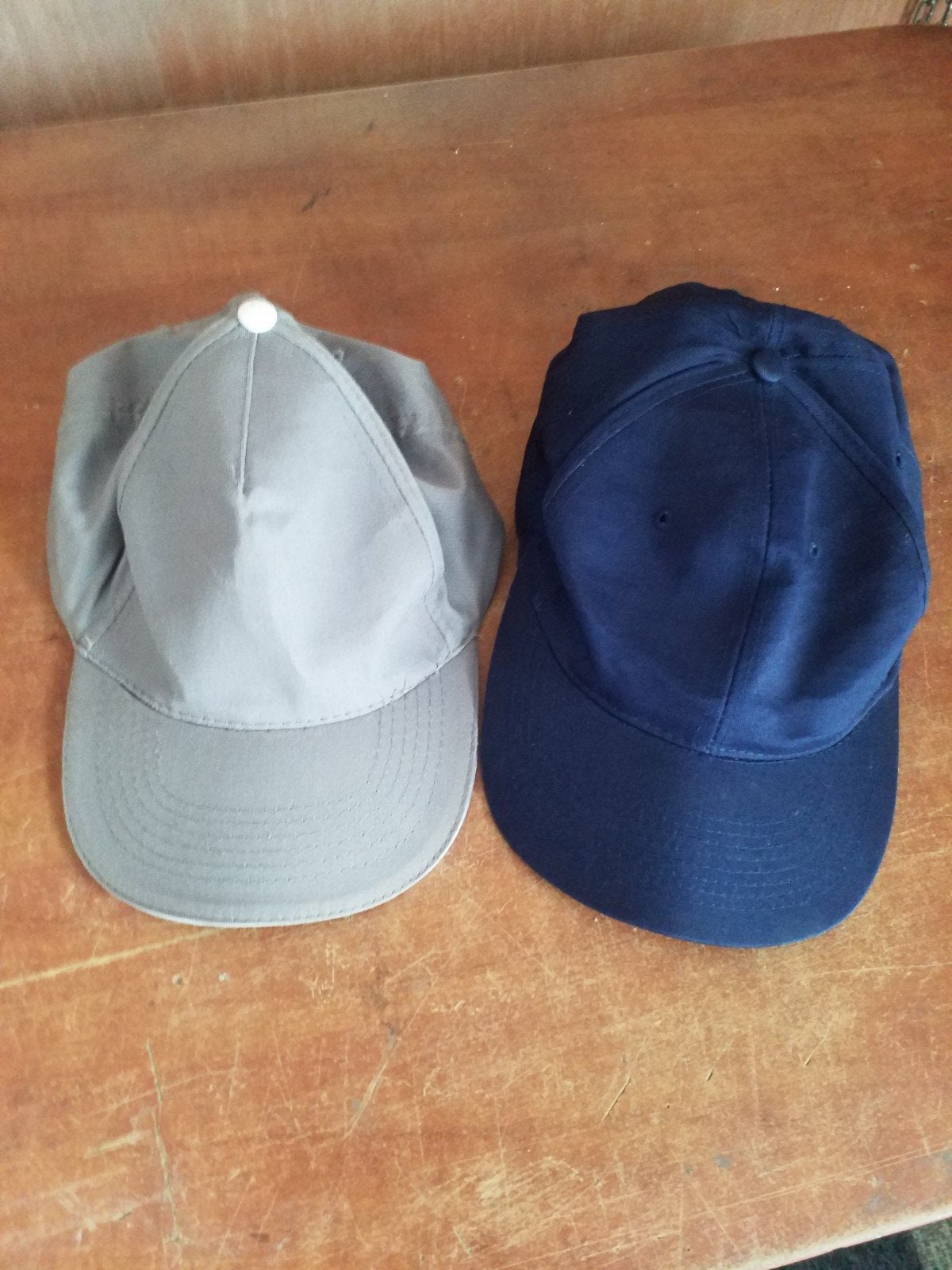 2 petjes  grijs en blauw, Ophalen of Verzenden, Zo goed als nieuw