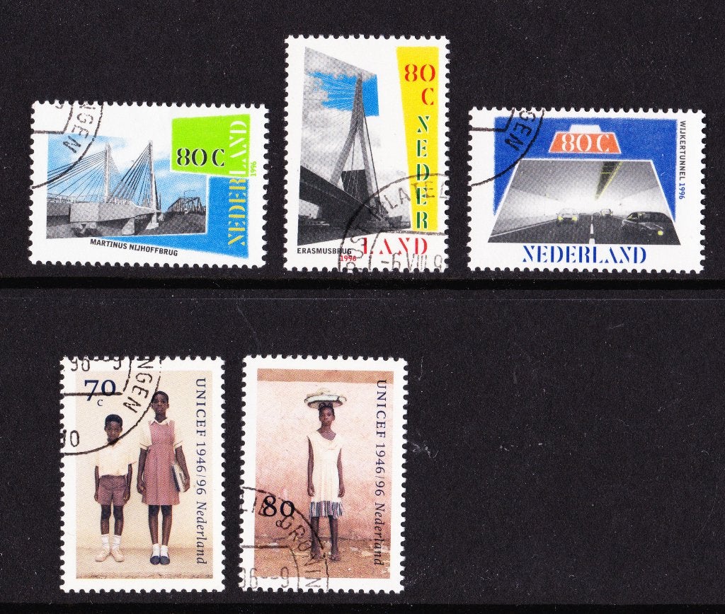 Nederland NVPH 1687-1691 gestempeld, Postzegels en Munten, Verzenden, Na 1940, Gestempeld