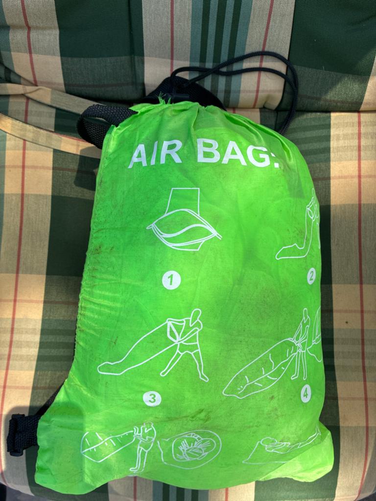 Groene opblaasbare zitzak / luie bank (Air Bag), Ophalen of Verzenden, Gebruikt