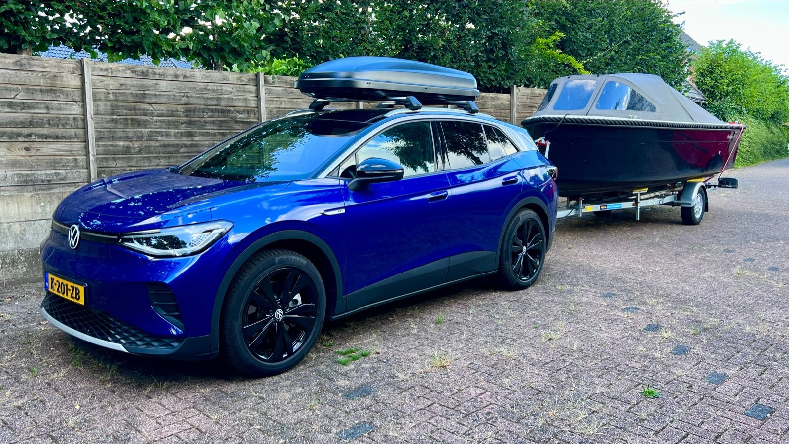 Originele VW/Thule ID.4-dakdragers + Kamei dakkoffer, Auto diversen, Dakkoffers, Ophalen, Gebruikt