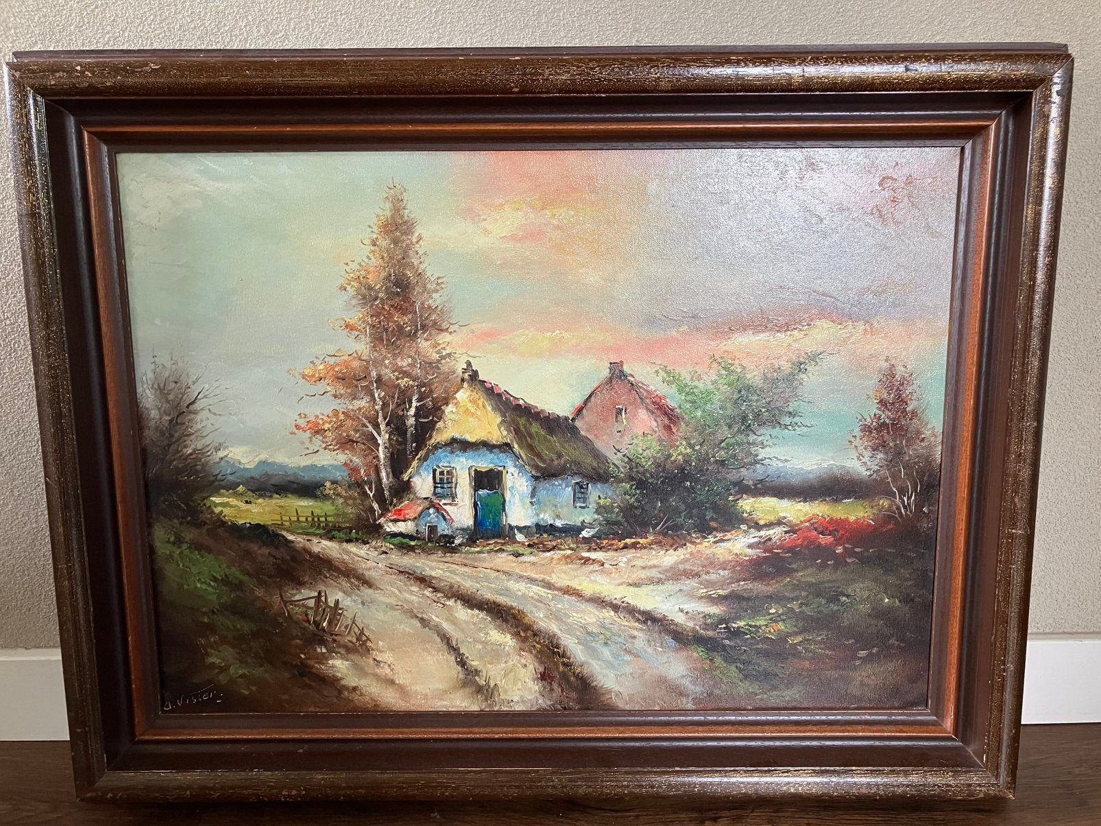 Landschap schilderij van A. Visser, Ophalen